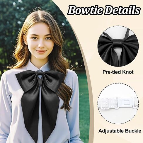 ربطة عنق كبيرة للنساء الرجال قابلة للتعديل ساتان للسيدات القوس ، pried bowtie الكبير للبنات cosplay cosplay يوميا in Kuwait