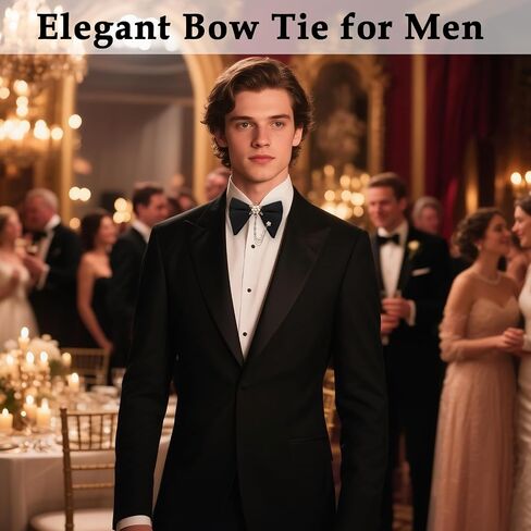 Oversized Bow Ties for Men, Pre-tied Bowtie with Pearl Adjustable Mens Bow Tie for Wedding Party Banquet Prom in Saudi Arabia