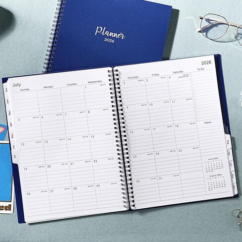2024-2025 Planner - July 2024 - June 2025, Academic Planner 2024-2025, Weekly & Monthly Planner, 6.3" x 8.4", Monthly Tabs, Inner Pocket, Elastic Closure, Premium Paper, Twin-Wire Binding in Saudi Arabia