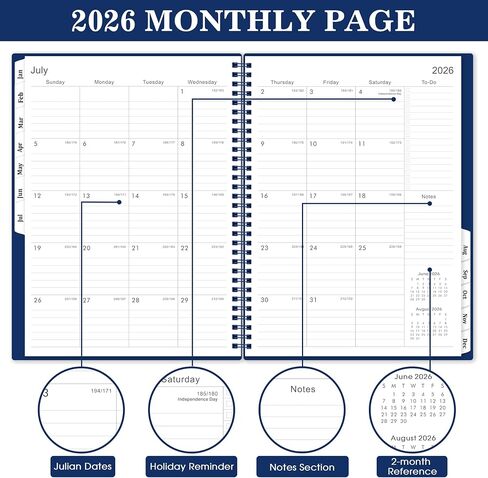 2024-2025 Planner - July 2024 - June 2025, Academic Planner 2024-2025, Weekly & Monthly Planner, 6.3" x 8.4", Monthly Tabs, Inner Pocket, Elastic Closure, Premium Paper, Twin-Wire Binding in Saudi Arabia