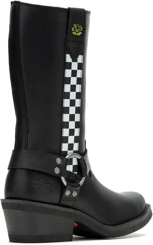 Harley-Davidson Women's Korsen Black 10" Waterproof Fashion Harness Boots D87296 in Saudi Arabia