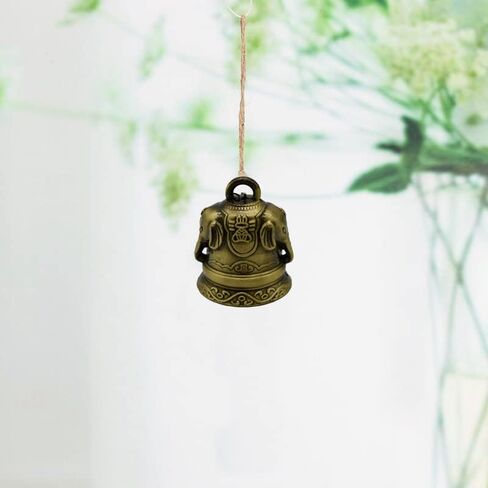 1Pcs Elephant Feng Shui Bell Vintage Bronze Bells Good Luck Hanging Wind Chime for Home Garden Doorknob Decor in Saudi Arabia