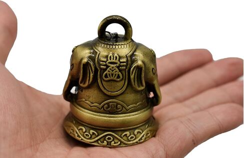 1Pcs Elephant Feng Shui Bell Vintage Bronze Bells Good Luck Hanging Wind Chime for Home Garden Doorknob Decor in Saudi Arabia