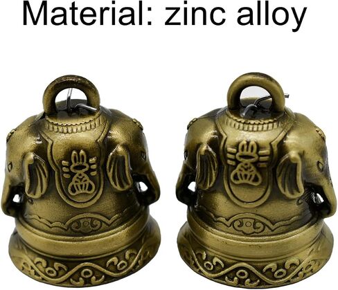 1Pcs Elephant Feng Shui Bell Vintage Bronze Bells Good Luck Hanging Wind Chime for Home Garden Doorknob Decor in Saudi Arabia