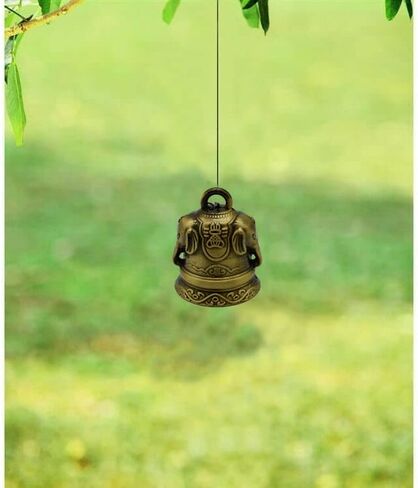 1Pcs Elephant Feng Shui Bell Vintage Bronze Bells Good Luck Hanging Wind Chime for Home Garden Doorknob Decor in Saudi Arabia
