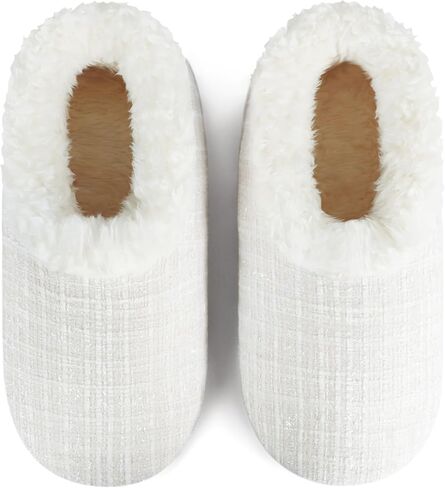 Snoozies Sparkle Tweed Slippers for Women with Sherpa Lining, Memory Foam Slippers Indoor Non-Skid Sole in Saudi Arabia