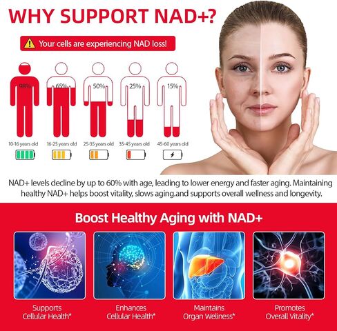 حزم مكملات سائل NAD 30 ٪ ، وريبوسيد النيكوتيناميد المتميز وريسفيراترول ، يعزز الطاقة الخلوية والشيخوخة الصحية in Saudi Arabia