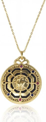 18K Gold Plated Natural Gemstone Pendant Necklace for Women, Adjustable Minimalist Chain for Daily & Special Occasions in Saudi Arabia