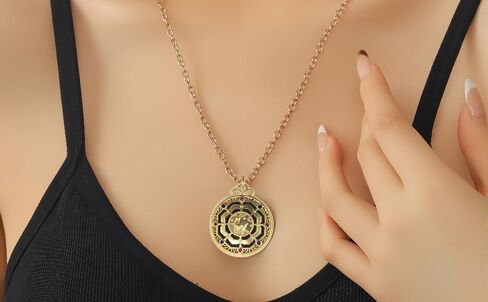 18K Gold Plated Natural Gemstone Pendant Necklace for Women, Adjustable Minimalist Chain for Daily & Special Occasions in Saudi Arabia