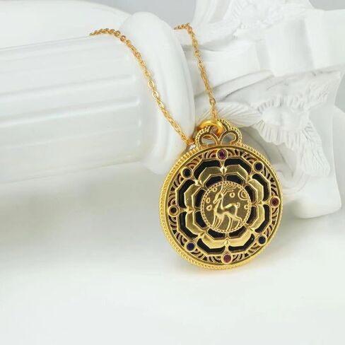 18K Gold Plated Natural Gemstone Pendant Necklace for Women, Adjustable Minimalist Chain for Daily & Special Occasions in Saudi Arabia