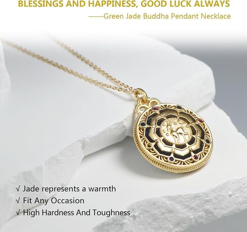 18K Gold Plated Natural Gemstone Pendant Necklace for Women, Adjustable Minimalist Chain for Daily & Special Occasions in Saudi Arabia