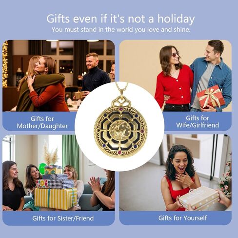 18K Gold Plated Natural Gemstone Pendant Necklace for Women, Adjustable Minimalist Chain for Daily & Special Occasions in Saudi Arabia