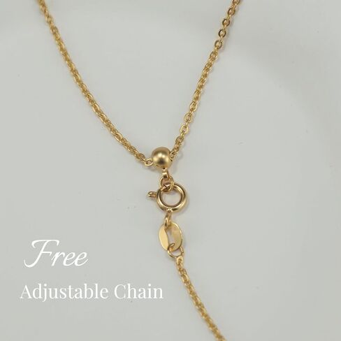 18K Gold Plated Natural Gemstone Pendant Necklace for Women, Adjustable Minimalist Chain for Daily & Special Occasions in Saudi Arabia