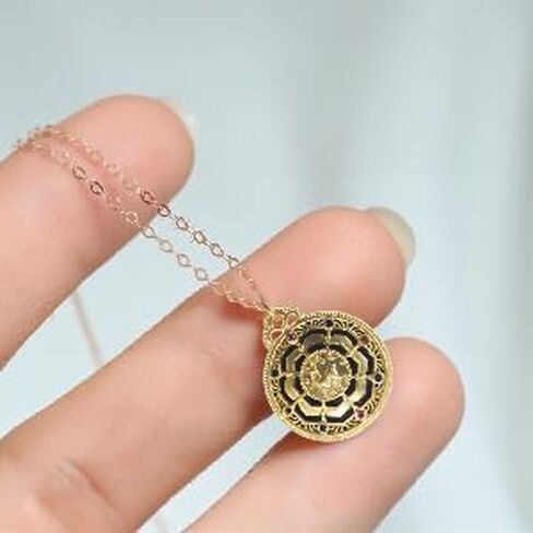 18K Gold Plated Natural Gemstone Pendant Necklace for Women, Adjustable Minimalist Chain for Daily & Special Occasions in Saudi Arabia