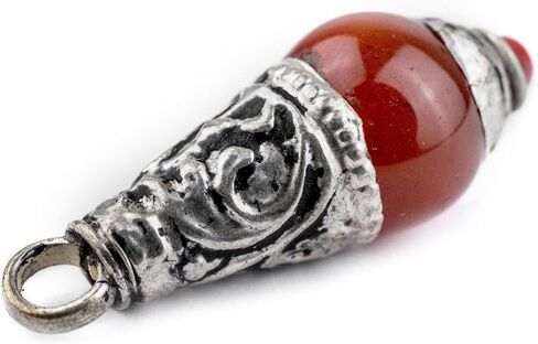 TheBeadChest Carnelian Brass Capped Locket Pendant (28x10mm) in Saudi Arabia