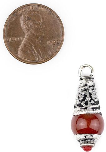 TheBeadChest Carnelian Brass Capped Locket Pendant (28x10mm) in Saudi Arabia