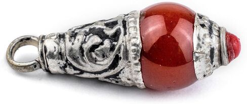 TheBeadChest Carnelian Brass Capped Locket Pendant (28x10mm) in Saudi Arabia