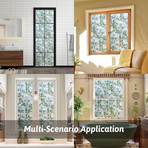 Kromapolis Window Film Film Rainbow Privacy Film Stain Glass Cling ملصقات زخرفية ثلاثية الأبعاد للأبواب الزجاجية ، وغطاء نافذة التشبث الساكنة ، غير ملصق 17.5 × 78.7 بوصة in Kuwait