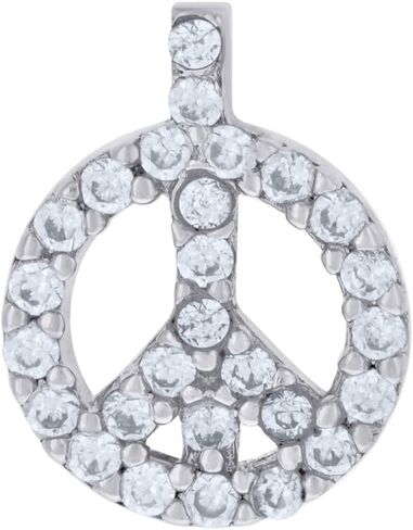 925 Sterling Silver Cubic Zirconia Peace Charm Pendant in Saudi Arabia