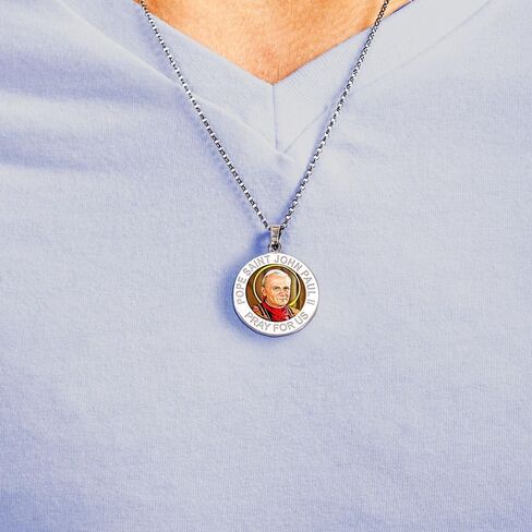 PicturesOnGold.com Pope Saint John Paul II Religious Medal Color - 3/4 Inch Size of a Nickel -Sterling Silver in Saudi Arabia