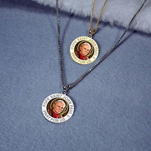 PicturesOnGold.com Pope Saint John Paul II Religious Medal Color - 3/4 Inch Size of a Nickel -Sterling Silver in Saudi Arabia