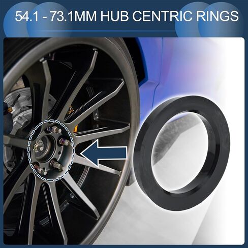 حلقات محور مركزية ، 54.1mm id 73.1mm OD Car Rifrings ABS بلاستيك أسود ، 4 مساءً in Kuwait