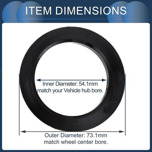 حلقات محور مركزية ، 54.1mm id 73.1mm OD Car Rifrings ABS بلاستيك أسود ، 4 مساءً in Kuwait