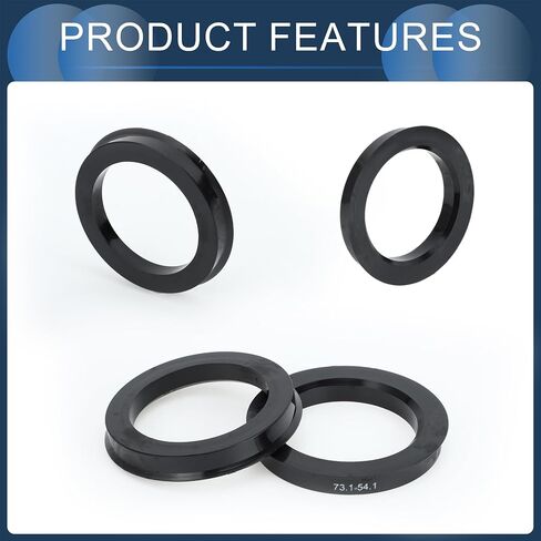 حلقات محور مركزية ، 54.1mm id 73.1mm OD Car Rifrings ABS بلاستيك أسود ، 4 مساءً in Kuwait