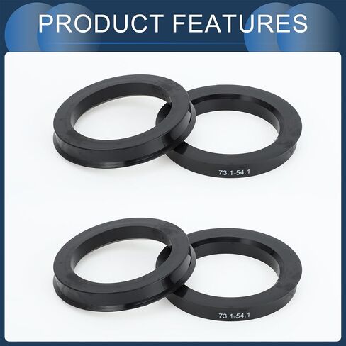 حلقات محور مركزية ، 54.1mm id 73.1mm OD Car Rifrings ABS بلاستيك أسود ، 4 مساءً in Kuwait