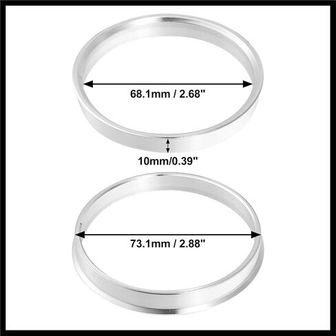 4pcs OD 73.1mm إلى ID 68.1mm Aluminium Car Car Hub Rings Centric Wheel Ring in Kuwait