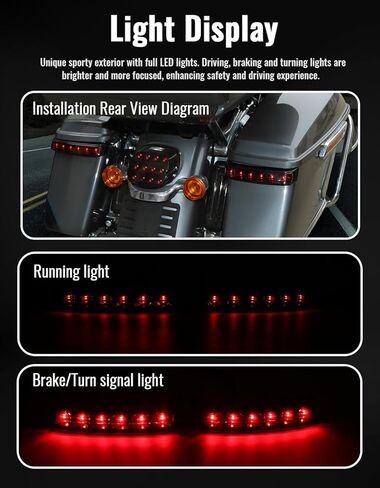 LED SADDLEBAG TAIL LIGHTS FOR HARLEY ، SADDLEBAG Running Brake Light Light LAMP FOR HARLEY TOURING ROAD ROAD GLIDE KING CVO Electra Glide Ultra Limited 2014-2022 Accessories (Smoke Shell) in Saudi Arabia