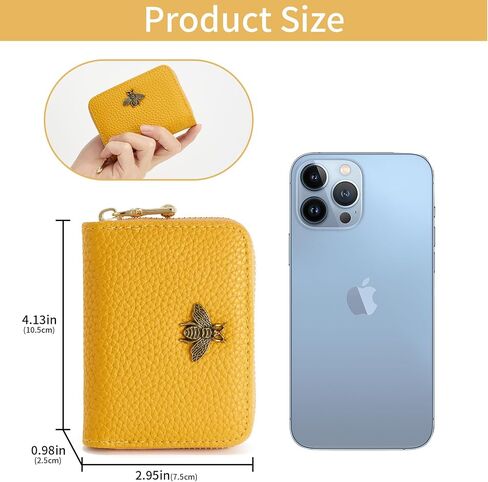 Small Women RFID Wallet Credit Card Holder, Accordion Wallet Zipper Card Case（Green） in Saudi Arabia