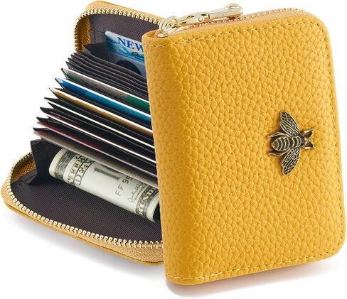 Small Women RFID Wallet Credit Card Holder, Accordion Wallet Zipper Card Case（Green） in Saudi Arabia