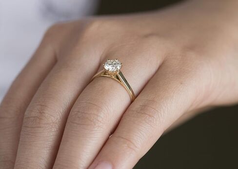 INDRI 10k Solid Gold 6 Prong Round Moissanite Solitaire Engagement Ring for Women 1ct DEW G-H Color VVS1 Quality in Saudi Arabia