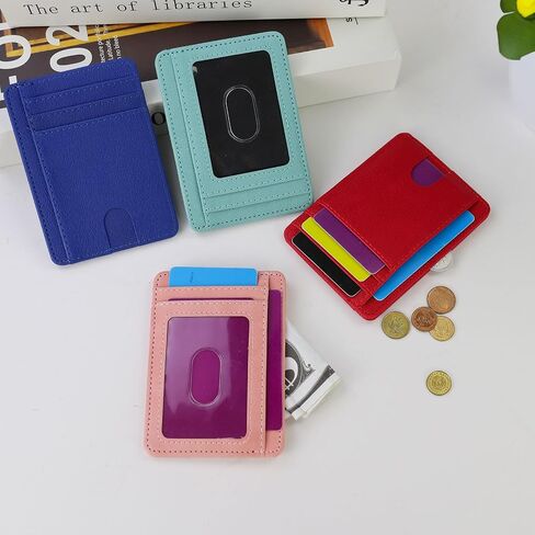 RFID Blocking Slim Wallet, Front Pocket Credit Card Holder with 8 Slots & 1 ID Window for Women and Men(Purple) in Saudi Arabia