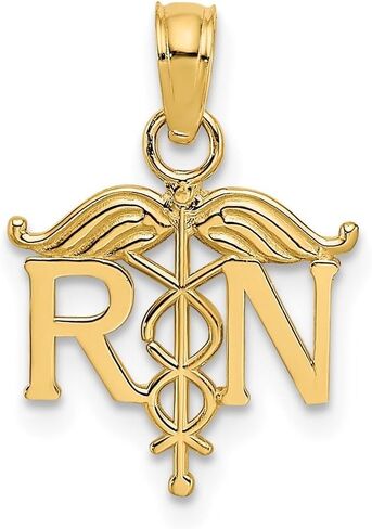 14k Yellow or White Gold RN Registered Nurse Pendant in Saudi Arabia