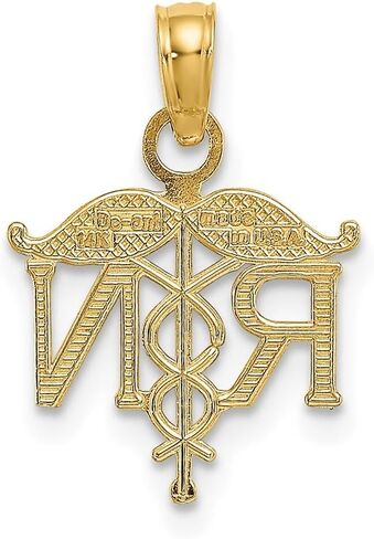 14k Yellow or White Gold RN Registered Nurse Pendant in Saudi Arabia