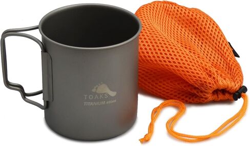 TOAKS Titanium Camping Cup 450ml (CUP-450 with Lid) in Saudi Arabia