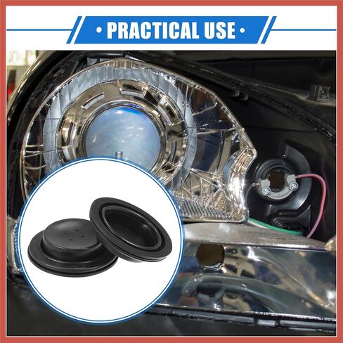 ACROPIX 2 Pcs Car Headlight Housing Dust Seal Cap, 65mm Universal for Aftermarket Headlamp Xenon Light LED Durable Rubber Black Car Parts in Saudi Arabia