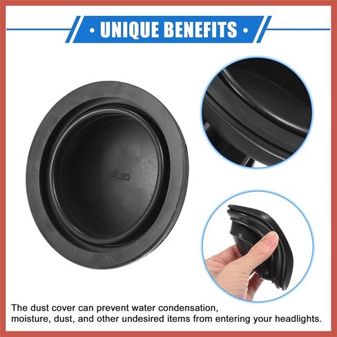 ACROPIX 2 Pcs Car Headlight Housing Dust Seal Cap, 65mm Universal for Aftermarket Headlamp Xenon Light LED Durable Rubber Black Car Parts in Saudi Arabia