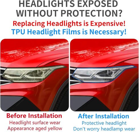 فيلم حماية المصباح الأمامي للسيارة لـ VW Tiguan 2022 2023 2024 Auto Accessories Rescensy Vinyl Decoration Outsid in Saudi Arabia