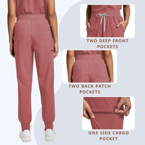 سروال فرك للنساء شحنات الركض الطبية مع 5 جيوب ، حزام اليوغا مع الرباطات القابلة للتعديل ، فالنماء in Kuwait