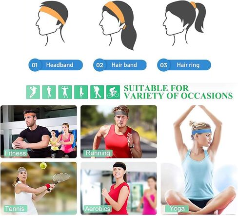 Sweat Bands Headbands for Women Workout, Soft Sweat Wicking Stretchy Headband for Sports Running Athletic Yoga, Super Absorbent Sports Headband in Saudi Arabia