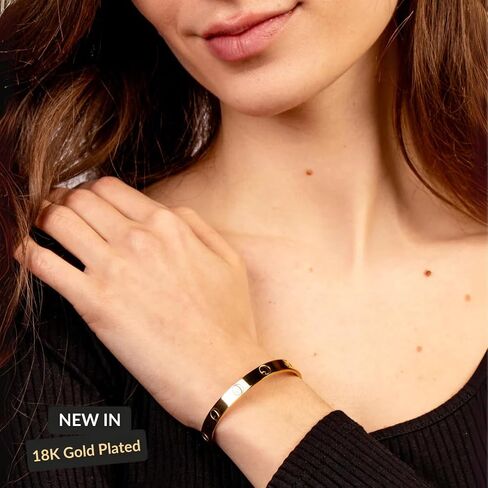 CALMI - Magnetic Wellness Bacelet with Adjustable Stainless Steel Design - 18K Gold-Plated - Wearable Magnetic Field Accessory for General Wellbeing | Unisex (Gold) in Kuwait
