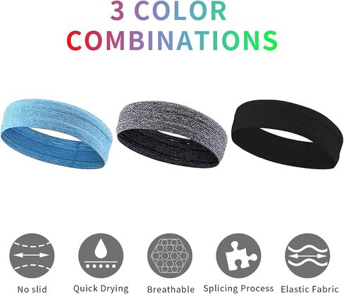 Sweat Bands Headbands for Women Workout, Soft Sweat Wicking Stretchy Headband for Sports Running Athletic Yoga, Super Absorbent Sports Headband in Saudi Arabia