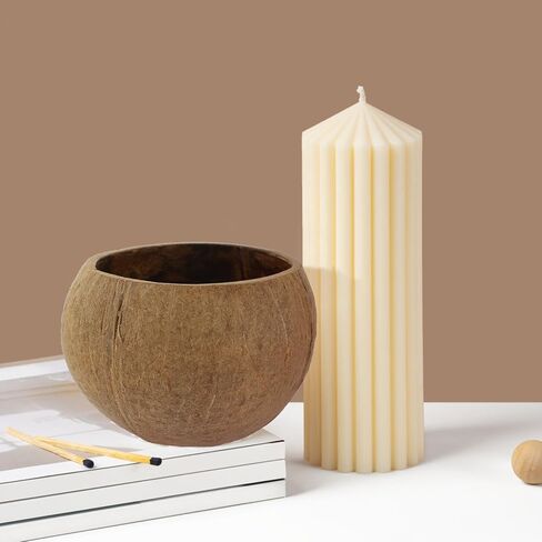 LIFKOME Coconut Shell Bowl for Candle DIY Scented Candle Holder Hawaiian Style Decor in Saudi Arabia