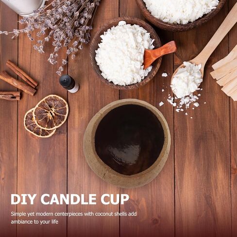 LIFKOME Coconut Shell Bowl for Candle DIY Scented Candle Holder Hawaiian Style Decor in Saudi Arabia