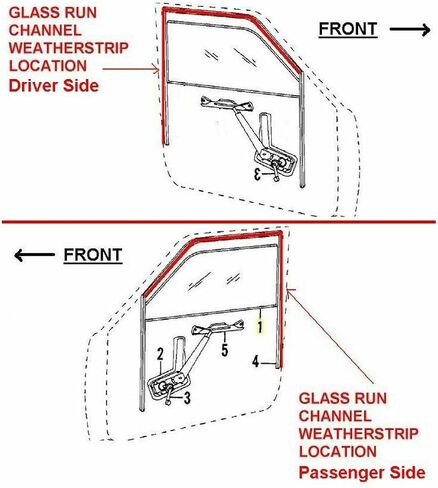 Window Window Run Channel Seals زوج أمامي ل Dodge لـ Dakota 1987-1996 Truck Cab Extended Cab 55074937 55074936 in Saudi Arabia