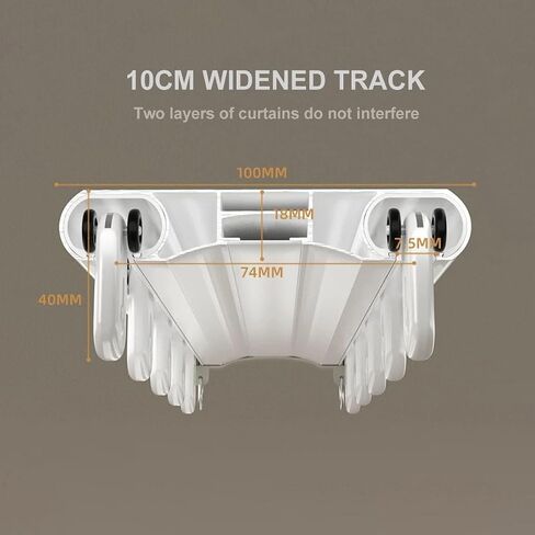 Double Curtain Track, Curtain Track Silent Hidden Heavy Duty Curtain Rail Track Curtain Tracks and Fittings, Suitable for Living Room Bathroom(Champagne,590cm/232.3in) in Saudi Arabia
