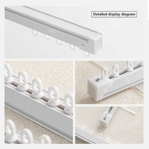 Double Track Blackout Ceiling Curtain Rod Set for Windows, Thickened Silent Room Divider Curtains, Privacy Rails for Open Spaces, 500cm (4 x 125cm) in Saudi Arabia